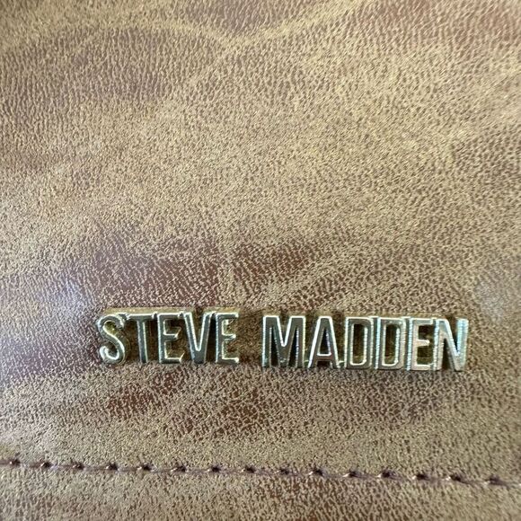 Steve Madden Flap Top Mini Leather Backpack Caramel Brown‎ Contemporary Travel - Picture 7 of 7
